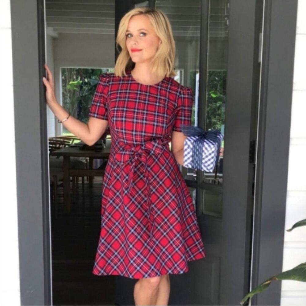 NWT Draper James Angie Holiday plaid Dress Sz 10